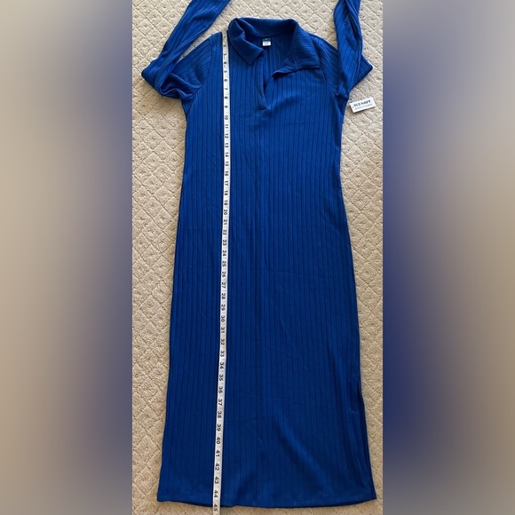 Old Navy Blue Fitted Rib-Knit Midi
Polo Dress Size M - Picture 7 of 8